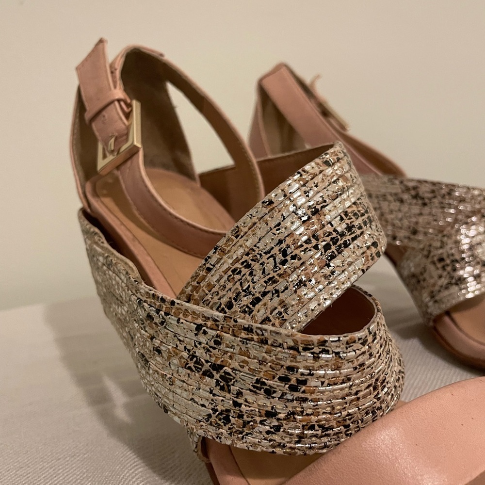 Rebecca Minkoff leather animal print sandals